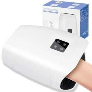 Cordless Electric Smart Hand Massager White/ Black Accents NEW IN BOX